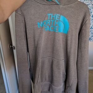 Gray and Blue North Face Sweatshirt